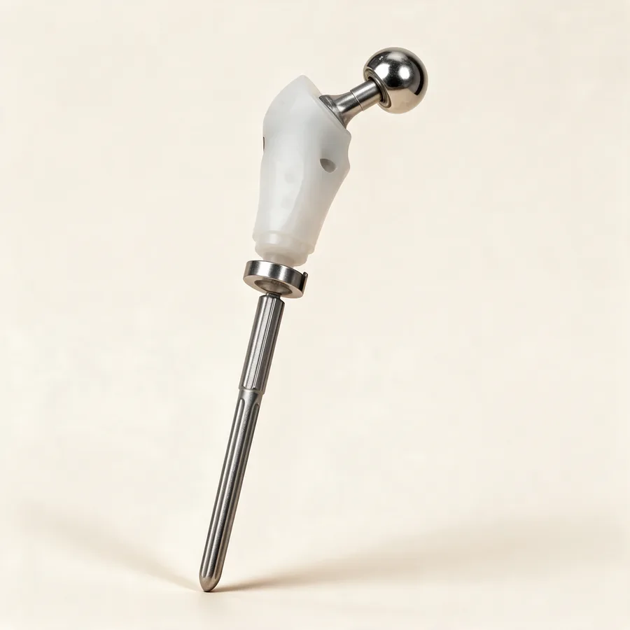 Endoprótesis modular de fémur proximal con cono 12/14. Imagen referencial.