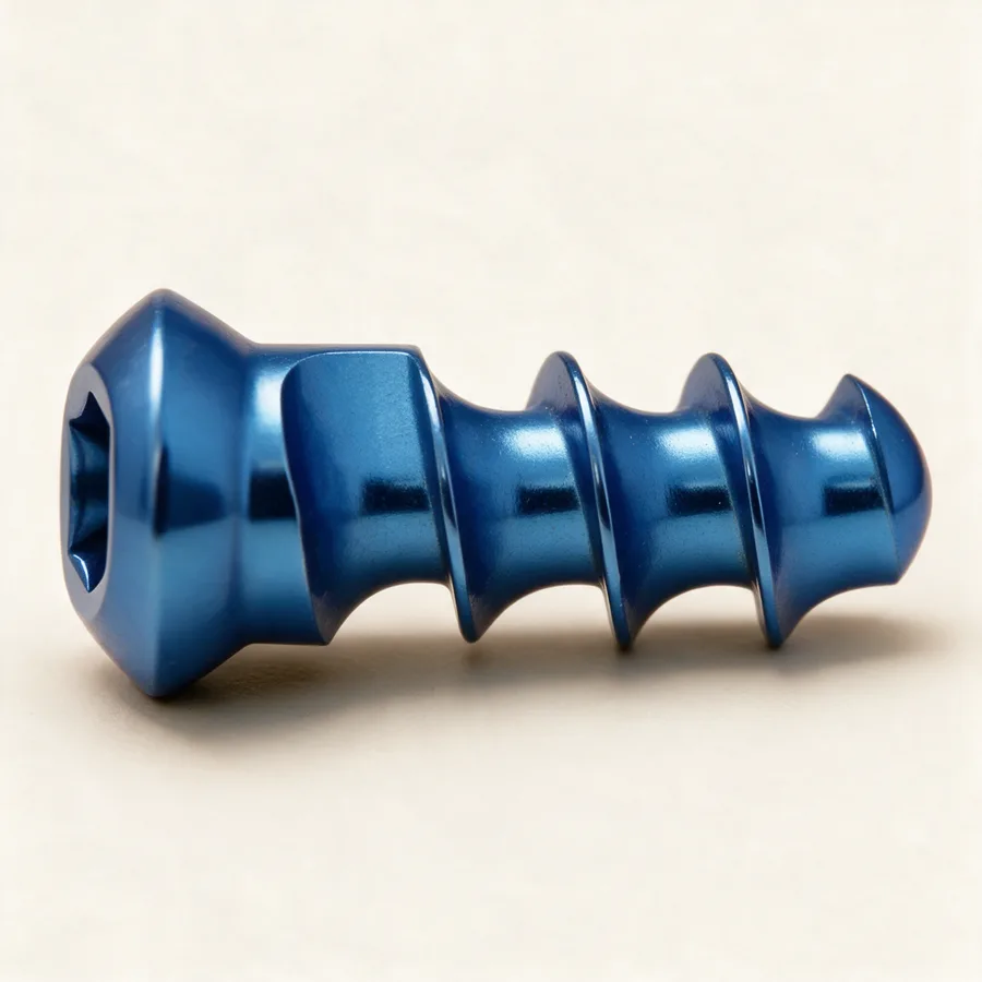 Tornillo occipital de titanio de 4,0 mm. Imagen referencial.