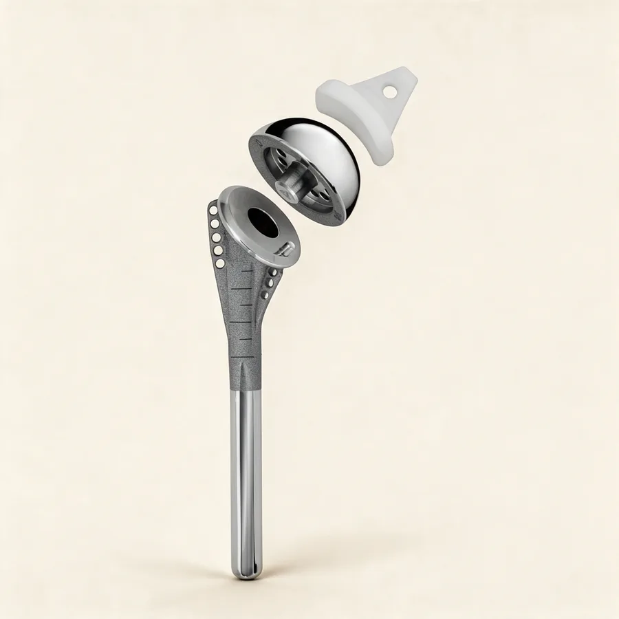 Vástago humeral modular para fractura proximal de húmero. Imagen referencial.